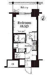 JR総武線 高円寺駅 徒歩8分の賃貸マンション 2階1Kの間取り