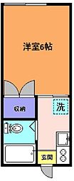 セト若林パート1 1階1Kの間取り