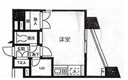 セラン 5階ワンルームの間取り