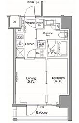 ザ・パークハビオＳＯＨＯ南青山 5階1DKの間取り