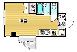 カーサソレアーダ長尾 ワンルームの間取図画像