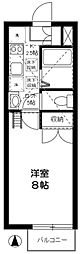 メゾンドラフィーネ 1Kの間取図画像