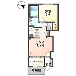 マハロプルメリア 1LDKの間取図画像