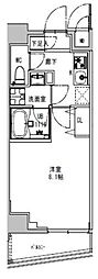 S-RESIDENCE両国parkside 1Kの間取図画像