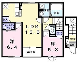 ユーステス鎌倉 2LDKの間取図画像
