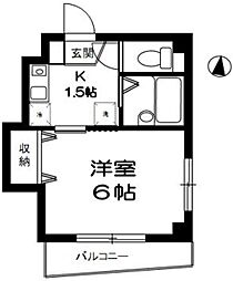シャトー白馬 1Kの間取図画像