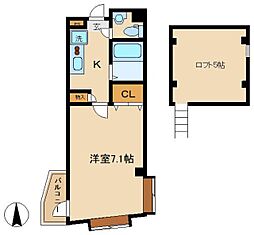 モン・シャトー中野南 1Kの間取図画像