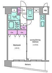アーバネックス戸越銀座 6階1LDKの間取り