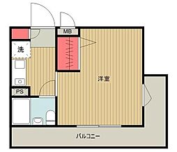 レクセル目黒 4階1Kの間取り
