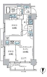 パークアクシス両国馬車通り 2LDKの間取図画像