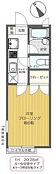 ロイヤル行徳 1Kの間取図画像