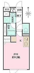 アトリオフラッツ自由が丘 ワンルームの間取図画像