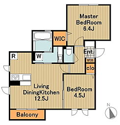 Ｙ`ｓガーデン 1階2LDKの間取り