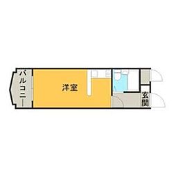 ラ・レジダンス・ド・高取 ワンルームの間取図画像