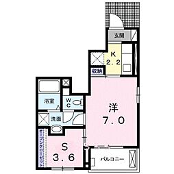 Osaka Metro四つ橋線 北加賀屋駅 徒歩9分の賃貸アパート 1階1SKの間取り