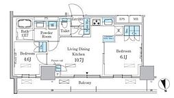 パークアクシス東陽町・親水公園 3階2LDKの間取り