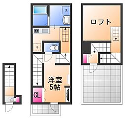 あんしんHouM浜寺石津15-1001 2階1Kの間取り