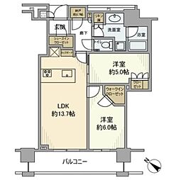 JR京葉線 八丁堀駅 徒歩1分の賃貸マンション 3階2LDKの間取り