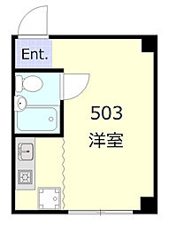 ローゼンハイム ワンルームの間取図画像