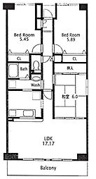ブリランテけやき台 3LDKの間取図画像