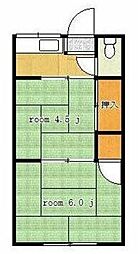 関口荘 2階2Kの間取り