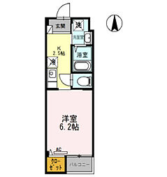 ローズミード総持寺 1Kの間取図画像