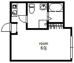 シエルコート堀切 2階ワンルームの間取り