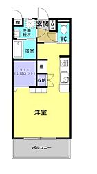 エンデバー ワンルームの間取図画像