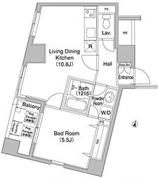 コンフォリア銀座EAST 1LDKの間取図画像