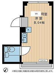 ヴィッツアーク大森2 ワンルームの間取図画像