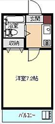 サパレス 1階1Kの間取り