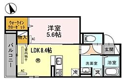 JR福知山線 三田駅 徒歩6分の賃貸アパート 3階1LDKの間取り