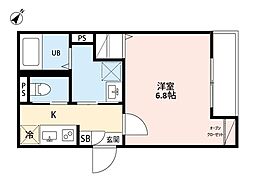 robot home 柳瀬川II 3階1Kの間取り