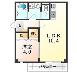 Osaka Metro四つ橋線 花園町駅 徒歩1分の賃貸マンション 4階1LDKの間取り
