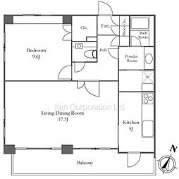 メゾン・ド・中目黒 1LDKの間取図画像