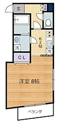 エスポワール喜多見 1Kの間取図画像
