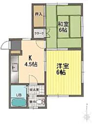 ハイムなでしこ 2Kの間取図画像