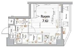 メイクスデザイン新宿落合 3階1Kの間取り