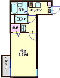アーバンスクエア川崎 1階1Kの間取り
