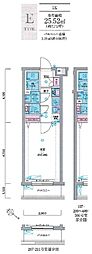 RELUXIA西八王子 1Kの間取図画像