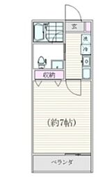 JR総武線 船橋駅 徒歩5分の賃貸アパート 2階1Kの間取り