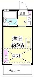 スペース21日吉 1Kの間取図画像