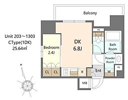 Alivis十条 12階1DKの間取り