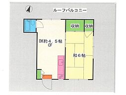 丸山マンション 4階1DKの間取り