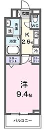 ラ・テュイル 1Kの間取図画像