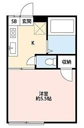 コーポ88 1階1Kの間取り