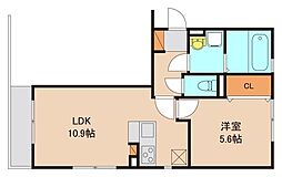 メゾン・フィエールII 3階1LDKの間取り
