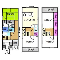金岡町戸建 4LDKの間取り