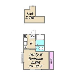 ヴィレッジ トミー 1階1Kの間取り