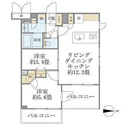 Ｌａ Ｐｅｒｌａ Ｎａｋａｎｏ 4階2LDKの間取り